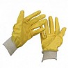 Knitted gloves with partial nitrile coating (art. 9209)