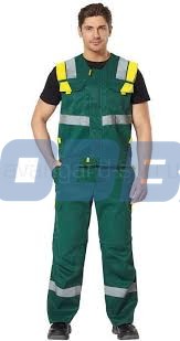 Комплект Логистик, ткань смесовая жилет+брюки-шорты (зеленый+желтый) Москва - изображение 1