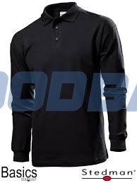 Koszulka polo z długim rękawem dla mężczyzn hurtownia ST3400 czarna  - изображение 1