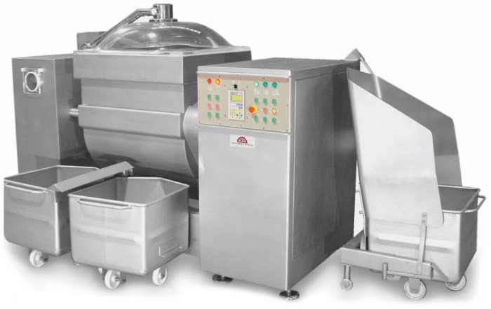 Cato vacuum minced meat mixer 850 l with loader