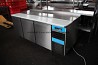 Холодний компактний холодильний стіл з нержавіючої сталі з обробною дошкою, шафовим столом, 195х80 див