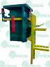 Semi-automatic weighing batcher for packing cement and other aerated materials into valve bags.