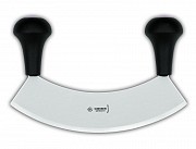 Cook's knife for chopping greens, vegetables with two handles, 22 cm