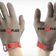 Handschuhe Kettenhemd Euroflex Comfort 9590, 15 cm, rotes Armband