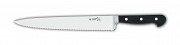 Cook knife 8270w, narrow, with a wavy blade, 25 cm, black handle